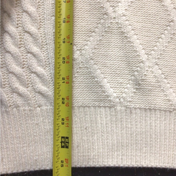 Vintage Jodifl women’s cream mock neck poet sleeves cable knit sweater size sm. - Picture 8 of 10